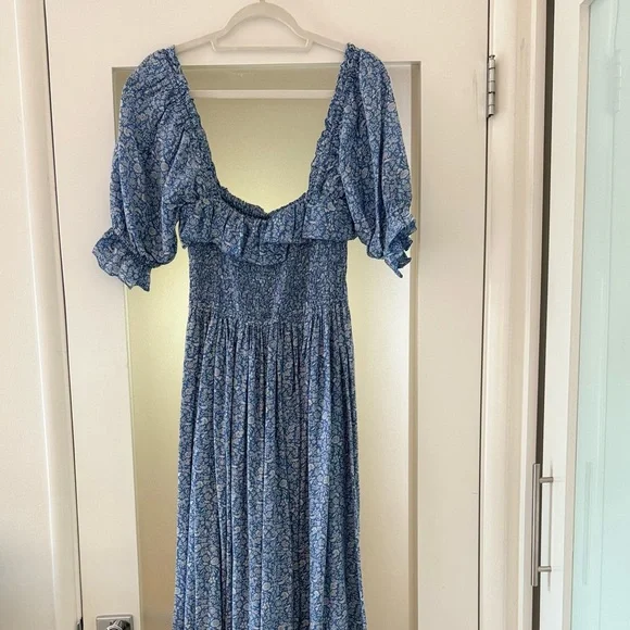 Doen Blue Floral Maxi Dress -S - Picture 6 of 9